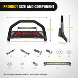 Nilight Bull Bar & License Plate Hole with LED Light Bar Compatible with Toyota Tundra 1999-2006 for Toyota Sequoia 2001-2007 Truck Brush Guard, Front Bumper Push Bar w/Grille Skid Plate Light Mount, view 2