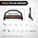 Nilight Bull Bar with Light Bar&License Plate Hole Compatible for Ford F-150 F150 2004-2026 Truck Brush Guard, Front Bumper Push Bar w/Grille Skid Plate Light Mount, view 2
