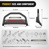 Nilight Bull Bar with Light Bar&License Plate Hole Compatible with Toyota 4Runner 2010-2024 Truck Brush Guard, Front Bumper Push Bar w/Grille Skid Plate Light Mount, view 2