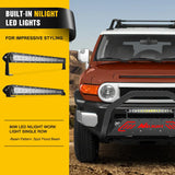 Nilight Bull Bar with Light Bar&License Plate Hole Compatible with Toyota Fj Cruizer 2007-2014 Truck Brush Guard, Front Bumper Push Bar w/Grille Skid Plate Light Mount, view 4