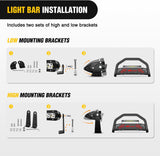 Nilight Bull Bar with Light Bar&License Plate Hole Compatible with Toyota Fj Cruizer 2007-2014 Truck Brush Guard, Front Bumper Push Bar w/Grille Skid Plate Light Mount, view 5