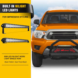 Nilight Bull Bar with Light Bar & License Plate Hole Compatible with Toyota Tacoma 2005-2015 Truck Brush Guard, Front Bumper Push Bar w/Grille Skid Plate Light Mount, view 4
