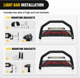 Nilight Bull Bar with Light Bar & License Plate Hole Compatible with Toyota Tacoma 2016 2017 2018 2019 2020 2021 2022 2023 Truck Brush Guard, Front Bumper Push Bar w/Grille Skid Plate Light Mount (25% OFF Final Checkout), view 6