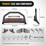 Nilight Bull Bar with Light Bar&License Plate Hole Compatible with Toyota Tacoma 2024 2025 2026 Truck Brush Guard, Front Bumper Push Bar w/Grille Skid Plate Light Mount, view 2