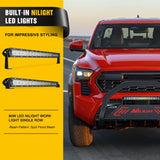 Nilight Bull Bar with Light Bar&License Plate Hole Compatible with Toyota Tacoma 2024 2025 2026 Truck Brush Guard, Front Bumper Push Bar w/Grille Skid Plate Light Mount, view 4