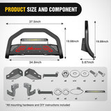 Nilight Bull Bar with Light Bar&License Plate Hole Compatible with Toyota Tundra 2022 2023 2024 Truck Brush Guard, Front Bumper Push Bar w/Grille Skid Plate Light Mount, view 2