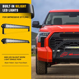 Nilight Bull Bar with Light Bar&License Plate Hole Compatible with Toyota Tundra 2022 2023 2024 Truck Brush Guard, Front Bumper Push Bar w/Grille Skid Plate Light Mount, view 4