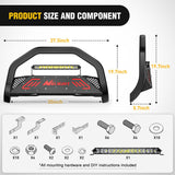 Nilight Bull Bar with Light Compatible with Nissan Frontier 2005-2021 (Tow Hooks Must be Removed) Front Bumper Grille Brush Push Guard with Skid Plate Licence Hole Black, view 2
