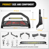 Nilight Bull Bar with Light fits 2016-2022 Honda Pilot, 2017-2024 Ridgeline, 2018-2020 Odyssey, 2017-2022 Passport, 2014-2020 Acura MDX Front Bumper Grille Brush Guard w/Skid Plate Licence Plate Hole, view 2