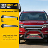 Nilight Bull Bar with Light fits 2016-2022 Honda Pilot, 2017-2024 Ridgeline, 2018-2020 Odyssey, 2017-2022 Passport, 2014-2020 Acura MDX Front Bumper Grille Brush Guard w/Skid Plate Licence Plate Hole, view 3