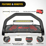 Nilight Bull Bar with Light fits Dodge Ram 1500 New Body 2019-2024 (Not fit Rebel,TRX,Classic & 20-22Diesel) Front Bumper Grille Brush Push Guard with Skid Plate Licence Hole Black, view 6
