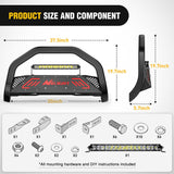 Nilight Bull Bar with Light fits Toyota Tundra 2007 2008 2009 2010 2011 2012 2013 2014 2015 2016 2017 2018 2019 2020 2021 Front Bumper Grille Brush Push Guard with Skid Plate Licence Hole Black, view 2