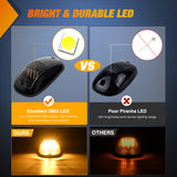Nilight Cab Roof Marker Light 5 PCS 16 LED Smoked Lens Amber Top Clearance Lights Kit Waterproof Surface Mount for Ford Dodge Ram SUV POV Pickup Trucks, view 4