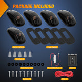 Nilight Cab Roof Marker Light 5 PCS 16 LED Smoked Lens Amber Top Clearance Lights Kit Waterproof Surface Mount for Ford Dodge Ram SUV POV Pickup Trucks, view 5