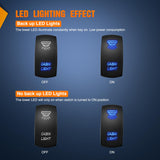 Nilight Cabin Light Rocker Switch Led Bar 5 Pin Laser On Off SPST Switches 20A/12V 10A/24V Blue with Jumper Wires Set for Cars Trucks Boats ATVs UTVs RVs, view 3