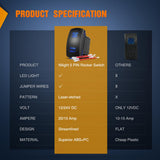Nilight Cabin Light Rocker Switch Led Bar 5 Pin Laser On Off SPST Switches 20A/12V 10A/24V Blue with Jumper Wires Set for Cars Trucks Boats ATVs UTVs RVs, view 6