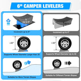Nilight Camper Leveling Blocks 6 Inch, RV Wheel levelers for Single Dual Axle Travel Trailers, 2 Packs, view 5