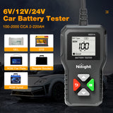 Nilight Car Battery Tester 6V 12V 24V Accurate Digital Auto Analyzer 100-2000 CCA Voltage SOH SOC Internal Resistance Test for Cars Trucks SUV ATV Boats Motorcycles Vehicle, view 2