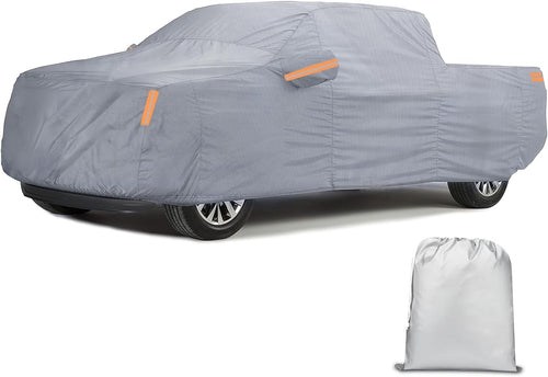 Nilight Car Cover Waterproof All Weather for Truck, Heavy Duty Outdoor Rain Sun UV Protection With Zipper Cotton, Extra Thick, Universal Fit (Up to 210 Inch, Max Cab Length 126 Inch)