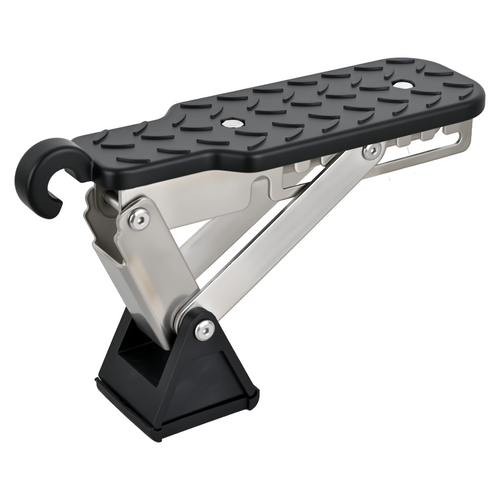 Nilight Car Door Step Universal Aluminum Latch Step for Car Roof Access Portable Folding Car Door Latch Hook Step Multi-Adjustable Both Feet Stand Pedal Max Load 500 Lbs for Truck SUV Vehicles, Black