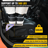 Nilight Car Door Step Universal Aluminum Latch Step for Car Roof Access Portable Folding Car Door Latch Hook Step Multi-Adjustable Both Feet Stand Pedal Max Load 500 Lbs for Truck SUV Vehicles, Black, view 2