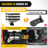 Nilight Car Door Step Universal Aluminum Latch Step for Car Roof Access Portable Folding Car Door Latch Hook Step Multi-Adjustable Both Feet Stand Pedal Max Load 500 Lbs for Truck SUV Vehicles, Black, view 6