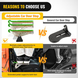 Nilight Car Door Step Universal Aluminum Latch Step for Car Roof Access Portable Folding Car Door Latch Hook Step Multi-Adjustable Both Feet Stand Pedal Max Load 500 Lbs for Truck SUV Vehicles, Green, view 6