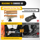 Nilight Car Door Step Universal Aluminum Latch Step for Car Roof Access Portable Folding Car Door Latch Hook Step Multi-Adjustable Both Feet Stand Pedal Max Load 500 Lbs for Truck Suv Vehicles, Orange, view 6