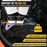 Nilight Car Door Step Universal Aluminum Latch Step for Car Roof Access Portable Folding Car Door Latch Hook Step Multi-Adjustable Both Feet Stand Pedal Max Load 500 Lbs for Truck Suv Vehicles, Yellow, view 2