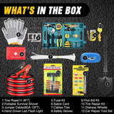 Nilight Car Emergency Kit with Jumper Cable Air Compressor Tire Repair Essential Tools First Aid Alligator Connector Electrical Kit for Travel Camping Outdoor Cars Truck SUV RV, view 2