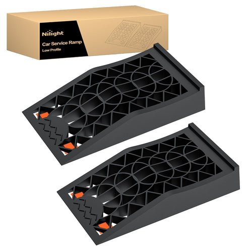 Nilight Car Ramps, Portable Low Profile Vehicles Service Ramp for Home Garage Maintenance, 10,000lb GVW Capacity, 2 Pack (Pair)