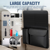 Nilight Car Seat Back Organizer 1PC Black PU Leather Universal | Multi Pockets Foldable Waterproof Scratch Resistant Hanging Storage Bag for Cars Vans SUVs MPVs Pickup Trucks, view 4