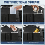 Nilight Car Seat Back Organizer 1PC Black PU Leather Universal | Removable Inner Bucket Tissue Box Mesh Pockets Waterproof Hanging Storage Bag for Cars Vans SUVs MPVs Pickup Trucks, view 6