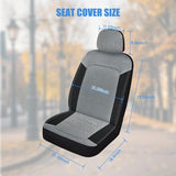 Nilight Car Seat Cover 2PCS Black Grey Breathable Mesh Interior Covers with Removable Headrest Airbag Compatible Universal for Cars Truck and SUV Front Seats, view 2