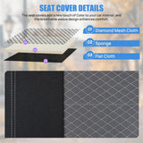 Nilight Car Seat Cover 2PCS Black Grey Breathable Mesh Interior Covers with Removable Headrest Airbag Compatible Universal for Cars Truck and SUV Front Seats, view 3