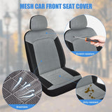 Nilight Car Seat Cover 2PCS Black Grey Breathable Mesh Interior Covers with Removable Headrest Airbag Compatible Universal for Cars Truck and SUV Front Seats, view 4