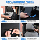 Nilight Car Seat Cover 2PCS Black Grey Breathable Mesh Interior Covers with Removable Headrest Airbag Compatible Universal for Cars Truck and SUV Front Seats, view 5