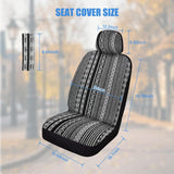 Nilight Car Seat Covers 2PCS Black Stripes Baja Saddle Blanket with Shoulder Pads Breathable Washable Striped Woven Airbag Compatible Universal for Cars SUV Truck Front Seat, view 2
