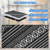 Nilight Car Seat Covers 2PCS Black Stripes Baja Saddle Blanket with Shoulder Pads Breathable Washable Striped Woven Airbag Compatible Universal for Cars SUV Truck Front Seat, view 3