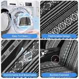 Nilight Car Seat Covers 2PCS Black Stripes Baja Saddle Blanket with Shoulder Pads Breathable Washable Striped Woven Airbag Compatible Universal for Cars SUV Truck Front Seat, view 4