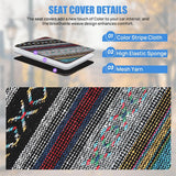 Nilight Car Seat Covers 2PCS Red Stripes Baja Saddle Blanket with Shoulder Pads Breathable Washable Striped Woven Airbag Compatible Universal for Cars SUV Truck Front Seat, view 3
