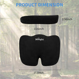 Nilight Car Seat Cushion Black Velvet Gel Memory Foam Seats Soft and Comfortable Suitable for Daily Life and Driving Relieves Sciatica and Tailbone Pain Improves Drive Vision, view 2