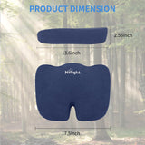 Nilight Car Seat Cushion Blue Velvet Gel Memory Foam Seats Soft and Comfortable Suitable for Daily Life and Driving Relieves Sciatica and Tailbone Pain Improves Drive Vision, view 2