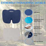 Nilight Car Seat Cushion Blue Velvet Gel Memory Foam Seats Soft and Comfortable Suitable for Daily Life and Driving Relieves Sciatica and Tailbone Pain Improves Drive Vision, view 3