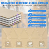 Nilight Car Seat Cushion Cover Beige Leather Front Seats Waterproof Anti-Slip with Storage Bag Wraps Bottom Fits Cars Sedan Van SUV Truck, view 3