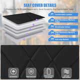 Nilight Car Seat Cushion Cover Black Geometric Embroidered Leather Front Seats Waterproof Anti-Slip Comes with Storage Bag Wraps Bottom Fits Cars Sedan Van SUV Truck, view 3