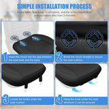 Nilight Car Seat Cushion Cover Black Geometric Embroidered Leather Front Seats Waterproof Anti-Slip Comes with Storage Bag Wraps Bottom Fits Cars Sedan Van SUV Truck, view 6
