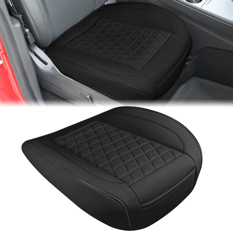 Nilight Car Seat Cushion Cover Black Leather Front Seats Waterproof Anti-Slip with Storage Bag Wraps Bottom Fits Cars Sedan Van SUV Truck