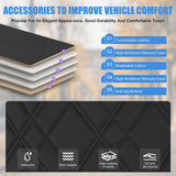 Nilight Car Seat Cushion Cover Black Leather Front Seats with Wings Waterproof and Anti-Slip with Storage Bag Wrapped Bottom Suitable for Cars Sedan Van SUV Truck, view 4