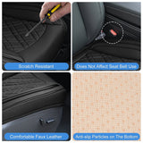 Nilight Car Seat Cushion Cover Black Leather Front Seats with Wings Waterproof and Anti-Slip with Storage Bag Wrapped Bottom Suitable for Cars Sedan Van SUV Truck, view 5